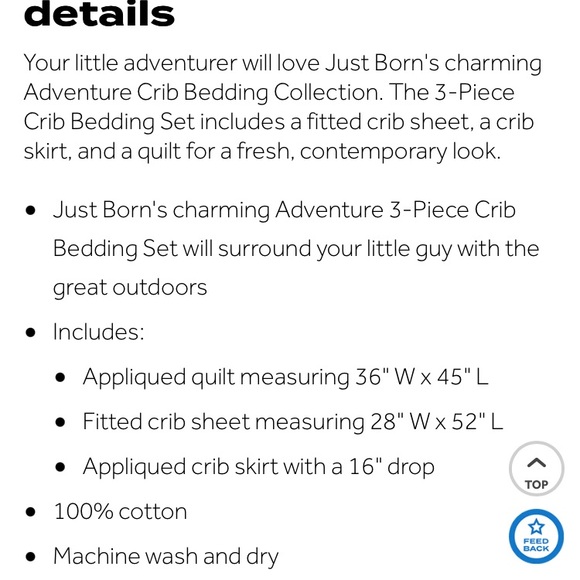 Adventure / woodland animal crib bedding set - Picture 6 of 7